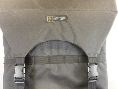 A gray motor vehicle carrying rack with a label that reads 'Kight Vision'.